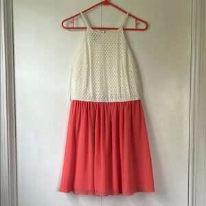 Charming White and Coral Dress